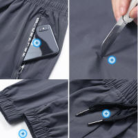 Pantalones Deportivos Para Hombre Con Bolsillos Y Cierre De Cremallera Pantalones De Correr Y Entrenamiento De Secado Rápido Fitness Casuales - details 7