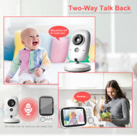 Monitor De Bebé Con Vídeo VB603 2.4G Wireless Pantalla LCD De 3.2 Pulgadas Audio Bidireccional Visión Nocturna Cámara De Seguridad Babysitter - details 2