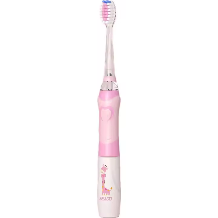 Cepillo electrico infantil,  Cepillo de dientes infantil con luz de colores, 4 cabezal de recambio extra suaves, Temporizador de 2 minutos, Apto para niños mayores de 3 años SG977 (verde) - 1