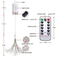 Decoraciones De Navidad Dandelion Fireworks Lamp Luces LED Cadena 200 LEDs Control Remoto 8 Modos Guirnalda De Navidad Multicolor - details 23