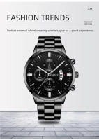 Reloj De Pulsera De Lujo Para Hombre En Acero Inoxidable Negro Con Calendario Reloj De Cuarzo Moda Casual Cronógrafo Reloj Hombre - details 3