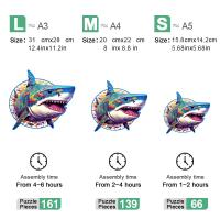 Puzzle 3D De Madera Shark Personalizado Juguete Educativo Para Niños Y Adultos Regalo Ideal Para Juego De Mesa - details 3