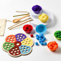 Juguete Educativo Montessori Para Niños Tablero Arcoíris De Madera Juego De Alineación De Colores Y Formas Entrenamiento De Motricidad Finas - details 5