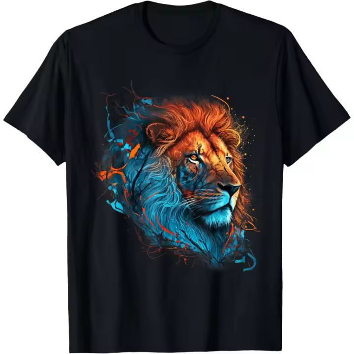 Camiseta de Manga Corta, 100% Algodón, Ropa Unisex para Hombres y Mujeres en 5 Tallas, Camiseta Negra, Cuello redondo con estampado. - 1