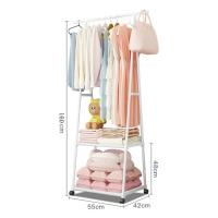 Rack De Ropa De Pie Triangular Con Rodillos Móvil Para Dormitorio Y Sala De Estar Mezclador De Metal Montaje Sencillo - details 8