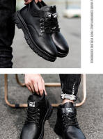Botas Casuales Para Hombre Verano Otoño Trabajo British Antideslizante Suela Suave Comodidad Exterior Media Altura Cuero Botas Hombre Zapatos - details 13