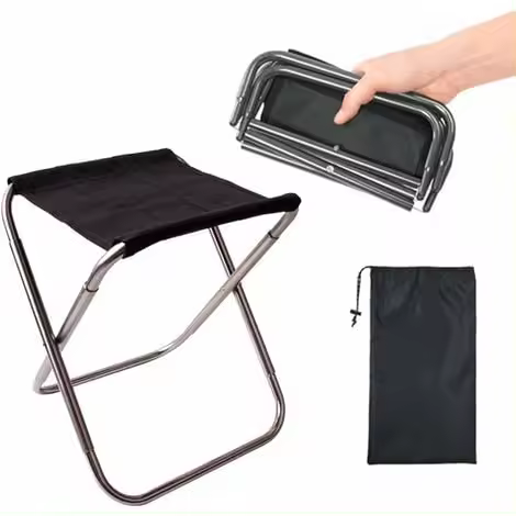 BIT Ultralight Portable Outdoor camping Aluminum Alloy folding stool BBQ stool Climbing Train Mace fishing stool OFFICE Pd8cc - 1