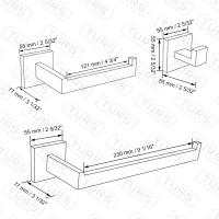 4 Piezas Baño Accesorio Conjunto de Acero Inoxidable Papel Higiénico Soporte de Papel Higiénico Barra de Toalla / Soporte Robe Gancho Montaje en Pared, Acabado Pulido, Q7X4-P - details 2