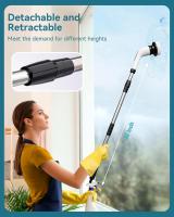 Cepillo De Limpieza Eléctrico: Limpieza Giratorio Eléctrico with 7 Cabezales De Cepillo De Repués-Fregadora Hogar - Baño Brush 2 Velocidades Ajustables Mango Extensión Ajustable Blanco - details 5