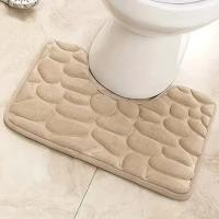 Alfombra De Pies Para Baño Y WC Antideslizante Absorbente De Agua U-Shaped Alfombrilla Impermeable De Poliéster 100% - details 4