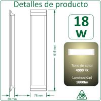 VZLED - Pack 2-5 uds pantalla LED 18W superficie lineal, Luminaria led 60 cm, Plafón techo led, Plafón cocina LED, Lámpara techo, Luz blanca 4000K y luz blanca fría 6500K - details 0
