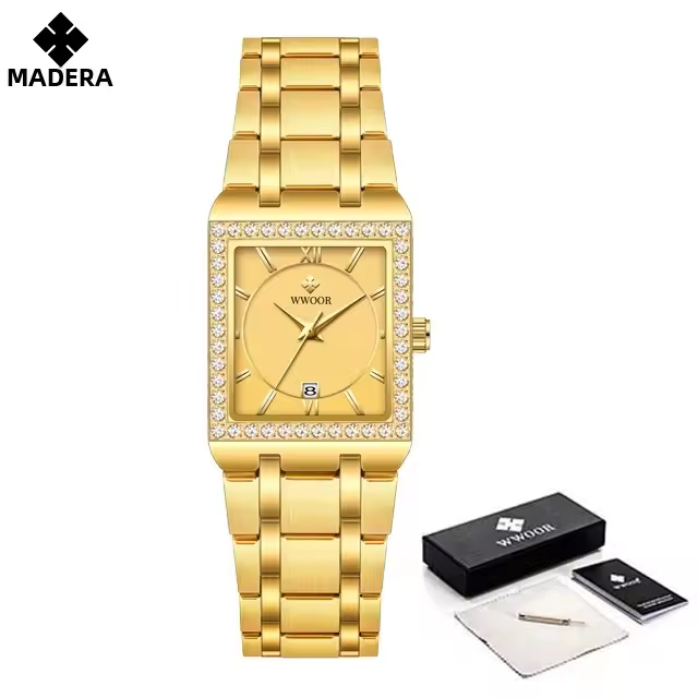 Reloj De Moda Para Mujer WWOOR Con Diamantes Marca Top Lujo Cuadrado Reloj De Pulsera Simple Para Mujer Vestido Pequeño Relogio Feminino - 1