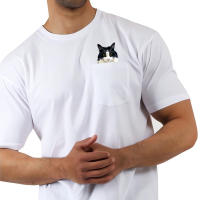 Camiseta De Algodón HX Para Hombres Con Bolsillo Y Dedos Doblados En El Medio Para El Verano Camiseta Casual De Gato Y Vaca - details 7