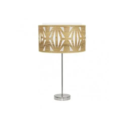 FABRILAMP Lámpara de Mesa Sobremesa Alto Katerina 1xe27 Niquel/madera Clara 61x30x30 Cm - Diseño Elegante - 1