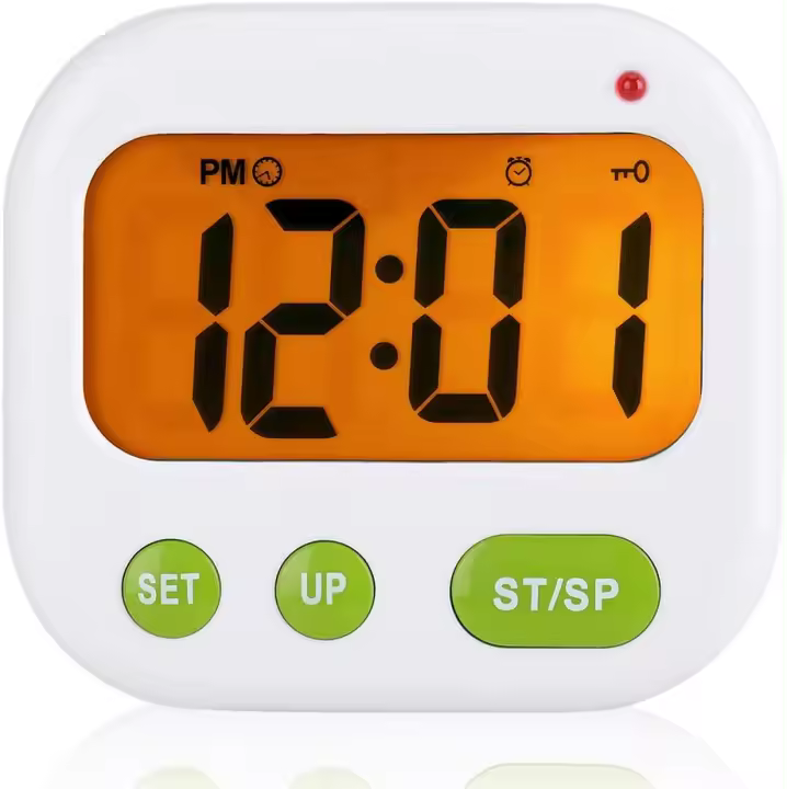 Digital LCD Reloj de Vibración, con Pilas Reloj de Temporizador Portátil Moderno con Retroiluminación Se Adapta a Office Dormitorio de Viaje - 1