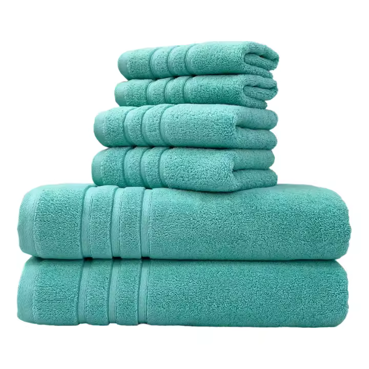 Pure cotton towel bath towel square towel six piece set pure cotton thick soft - 1