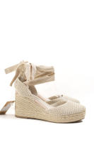 Alpargatas valencianas de cuña de espartos con plataforma y cintas, Sandalias de cuña crochet con cuña alta, tejido trenzado estilo fresco y elegante Mynzi - details 3