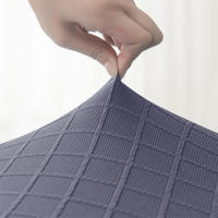 Cubierta De Silla De Comedor Jacquard Universal Talla Elástica Protector De Asiento De Color Sólido Para Boda Hotel Hogar - details 1