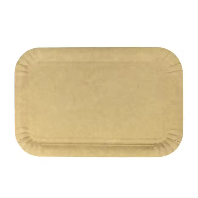 MONOUSO | Bandeja de Cartón Rectangular Kraft 12x19 cm (100 Uds) - 1