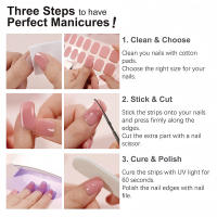Juego De Parches De Uñas Gel Colorido Semi-Curado Requerimiento De Lámpara UV/LED Para Manicura Accesorios De Uñas Presionadas - details 5