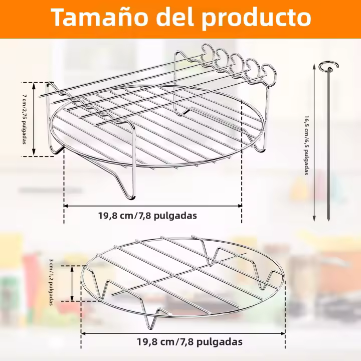 Rack De 3 Niveles Para Fritera Aire Aspirante Relleno De Alimentos Relleno De Alimentos Cocina Y Hornear Soporte De Olla Para Barbacoa Y Asador Utensilio De Cocina - 1