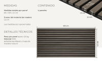 Tectake - Paneles acusticos decorativos SONIC WALL de MDF, Juego de piezas, 60 x 120 x 2,1 cm cada uno, Chapa de madera real, Absorción acústica, Tejido de fieltro y madera, Insonorización acústica para pared, Listones de madera, Alta calidad - details 6