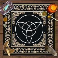 Mantel De Tela Para Cartas De Tarot 1pc Decoración De Juego De Cartas Pagan Con Fases De Luna Y Flores Estilo Pagan Para Atril Y Brujería - details 54