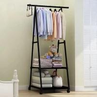 Perchero colorido de pie para colgar ropa y cosas, estante de almacenamiento con ruedas, muebles de dormitorio de estilo Simple - details 2