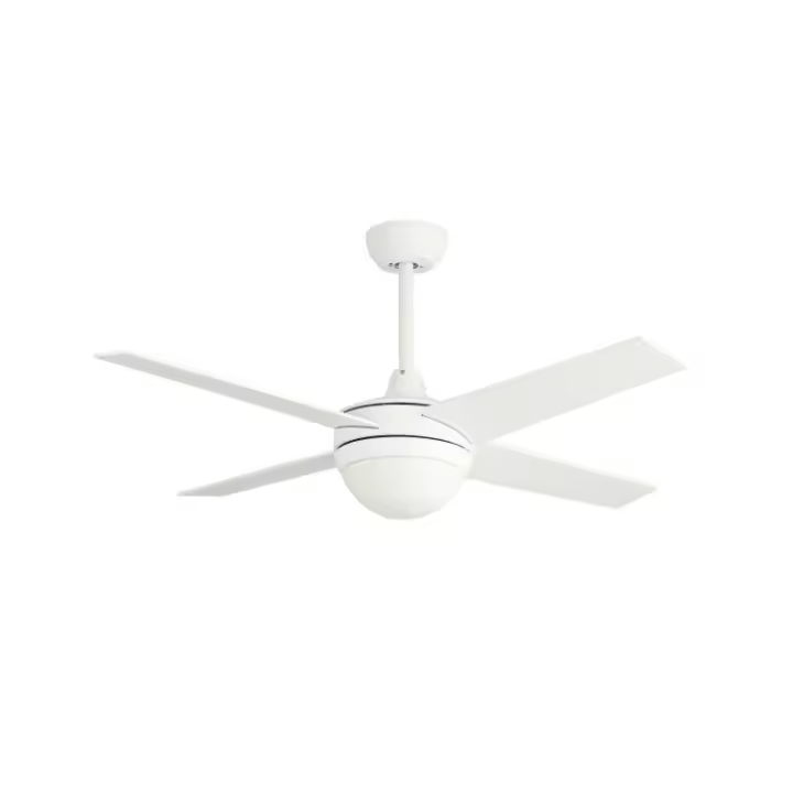 NARVI VENTILADOR DE TECHO , DE PRECIOSO METAL COLOR BLANCO, CON 4 PALAS . MOTOR DC. LED 18W  REGULABLE Y MANDO A DISTANCIA. REF: 34 - 1