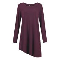 Vestido De Mujer Casual Otoño Elegante Con Botones Color Sólido Largo Manga Vestido De Fiesta Polyester Cuello O Antiguo - details 24