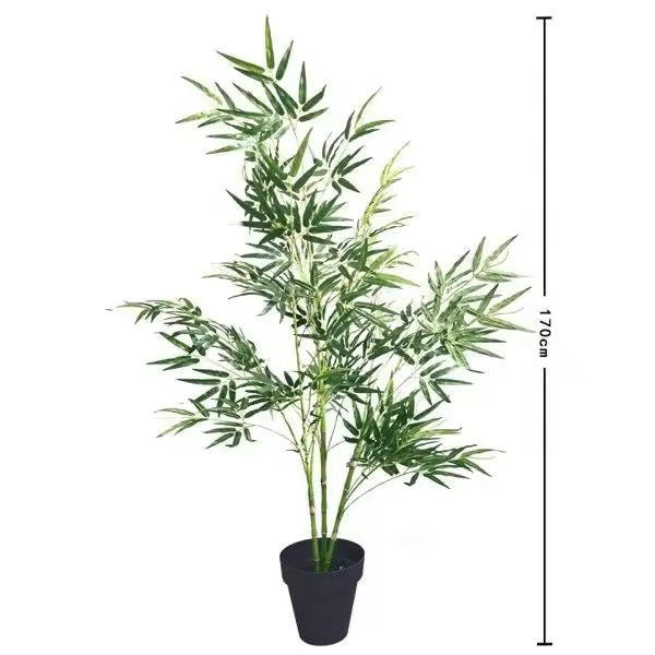 STARLEY-Árbol Artificial de seda de tacto Real, planta Tropical falsa, decoración de jardín y hogar, Con maceta, 180CM - 1