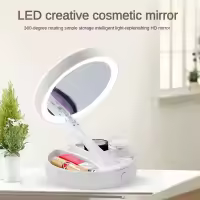 Espejo con aumento de 1X 10X, USB or Baderías, Espejo plegable para Viajes - details 0