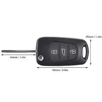 Banner - Carcasa mando llave coche 3 botones compatible con Hyundai Negro