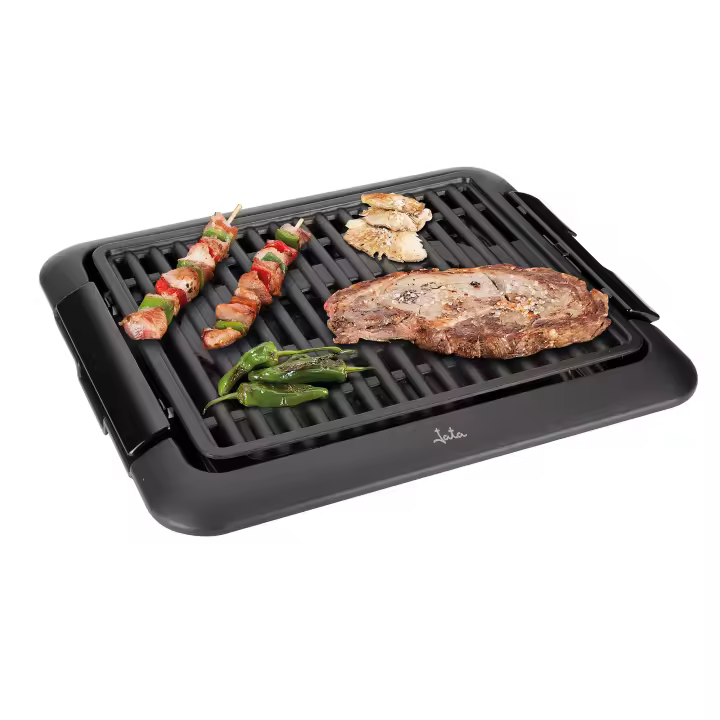 Jata BQ108 Barbacoa Eléctrica para Interiores - Sin Humos Ni Olores - Totalmente Desmontable - Bandeja para Recoger Salsas - Fácil Limpieza - Antiadherente - 1