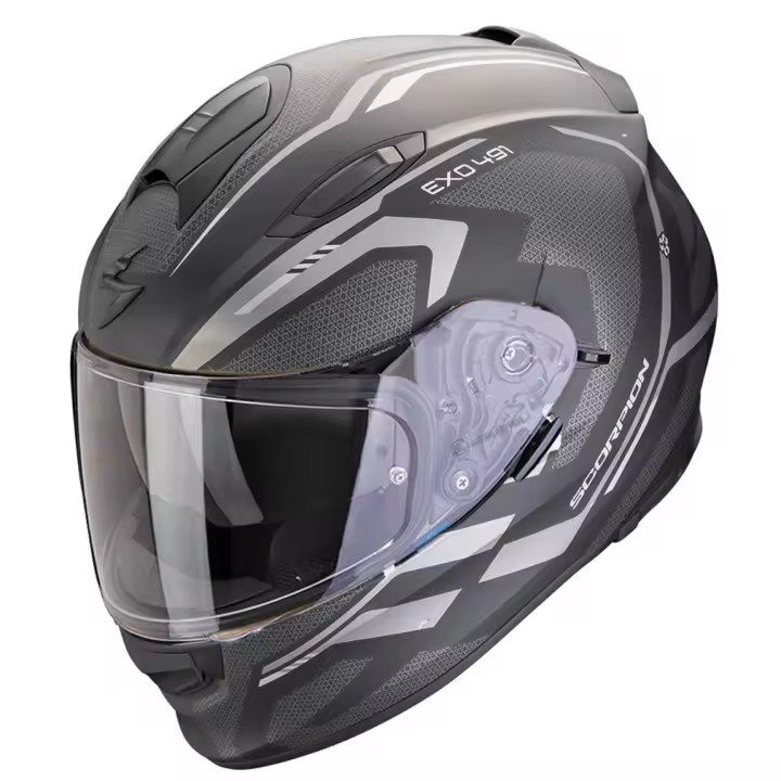 Casco de Moto Integral Scorpion Exo 491 Kripta Negro - 1
