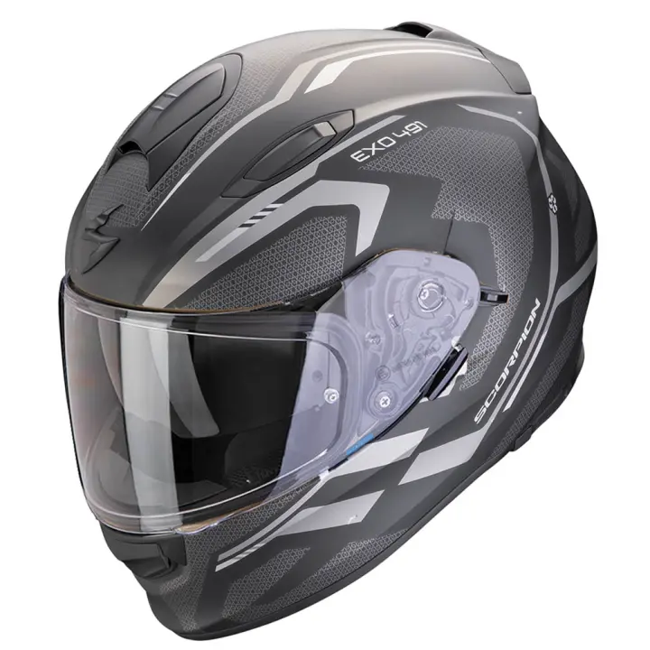 Casco de Moto Integral Scorpion Exo 491 Kripta Negro - 1