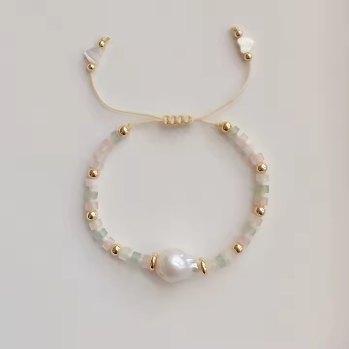 Pulsera De Perlas Recicladas KKBEAD 2023 Para Mujer Con Turquesa Y Morganita De Agua Dulce Joyería De Moda Regalo Ideal Para Fiestas Aniversarios Bodas - 1