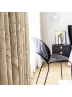Cortina De Lujo Para Sala De Estar Y Dormitorio Con Patrón De Hojas Encajadas Y Bloqueo De Luz En Beige 100% Poliéster Para Villa - details 4
