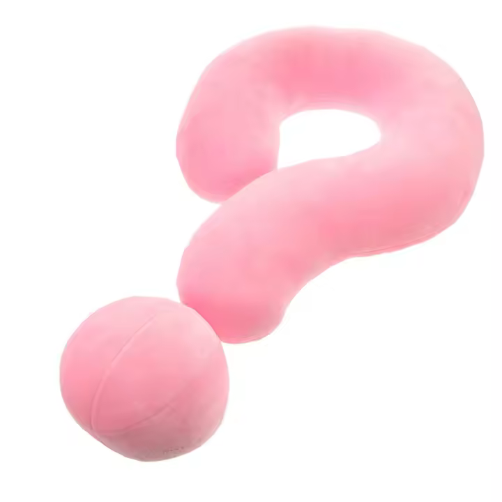 Almohada de Marca de Interrogación de Felpa Suave | Almohada de Espalda Esponjosa para Dormitorio | Almohada de Tiro de Peluche Rosa | Almohada de Sala de Estar para Decoración | Almohada de Oficina Cómoda - 1