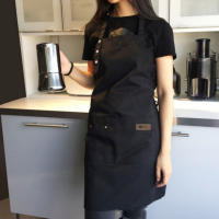 Nueva Moda Del Delantal De Cocina Para Mujer Y Hombre Chef Trabajo Delantal Para Barbacoa Restaurante Bar Tienda Salones De Belleza Estudios Uniforme - details 5