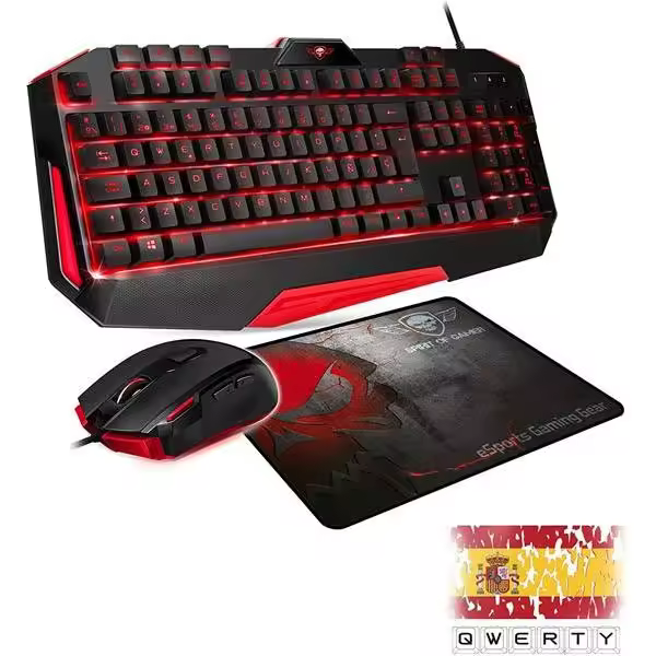 Pack Spirit of gamer SOG-3IN1-ES teclado + ratón + alfombrilla gaming Español - 1