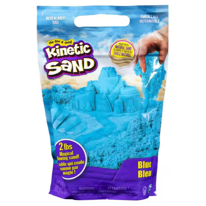 SPIN MASTER - KINETIC SAND - 907 g de Arena Mágica Azul para Mezclar, Moldear y Crear - Kit Manualidades Niños - 6061464 - Juguetes Niños 3 Años + - 1
