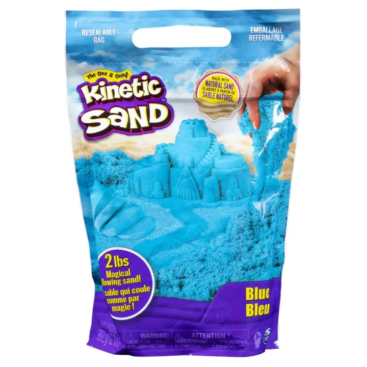 SPIN MASTER - KINETIC SAND - 907 g de Arena Mágica Azul para Mezclar, Moldear y Crear - Kit Manualidades Niños - 6061464 - Juguetes Niños 3 Años + - 1