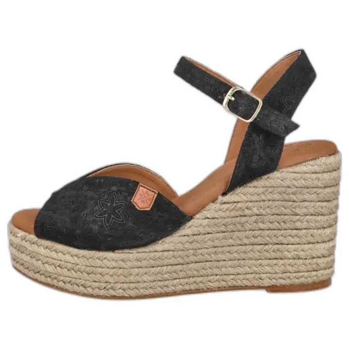 Cuñas de Esparto Popa Lr031-Benisa-Grabado para mujer en color negro - 1