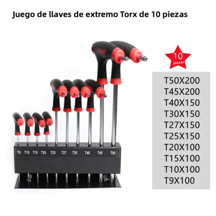 Juego De Llaves Hexagonales Profesionales Coloreadas Largas 10 Piezas Set De Llaves Allen Metrícas Acceso Fácil a Espacios Difíciles Incluye Estuche De Almacenamiento - 1