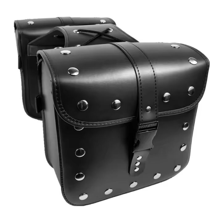 Bolsas De Sillín Para Motocicleta 2 Pack Universal De Cuero PU Para Honda Shadow Suzuki Boulevard Sportster Accesorios De Viaje - 1