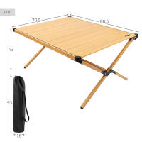 Mesa plegable regulable en altura Aktive para camping estilo Glamping, medidas 88,5x70,5x43cm. - details 3