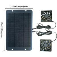 Ventilador Solar De Doble Fan 10W 15W Bajo Ruido Para Ventilación Diaria Al Aire Libre Sistema De Enfriamiento Con Ventilador Solar Resistente a La Lluvia Y Polvo - details 5