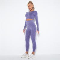 SSITO Conjunto de Yoga sin Costura para Mujer, trajes Deportivos para Fitness, ropa de Gimnasio, Top Short de manga Largo, camisas, Mallas para Corver High, pantalones de entrenamiento - details 29