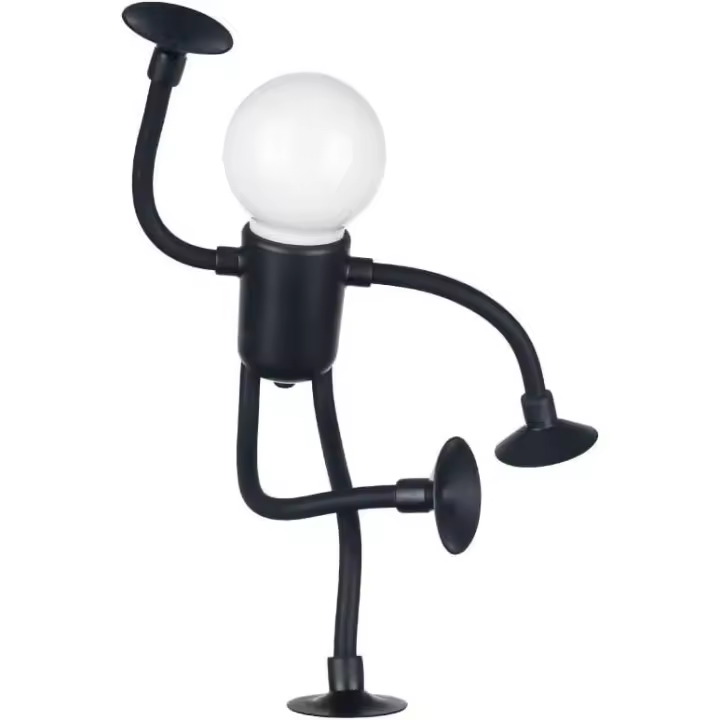 Lámpara de noche con forma de deportista que puedes cambiar de forma y hacer tú mismo: decoración navideña creativa para adultos, niños y niñas, decoración de interiores (negra) - 1